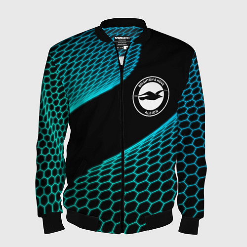 Мужской бомбер Brighton football net / 3D-Черный – фото 1