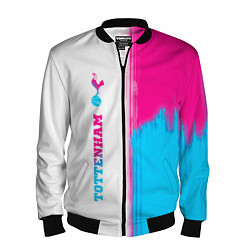 Мужской бомбер Tottenham neon gradient style по-вертикали