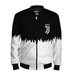 Бомбер мужской Juventus белый огонь текстура, цвет: 3D-черный
