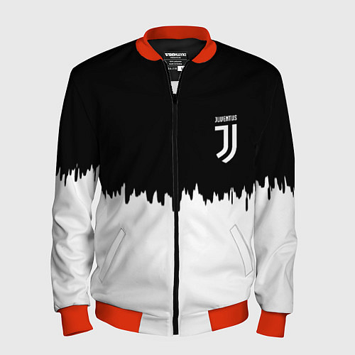 Мужской бомбер Juventus белый огонь текстура / 3D-Красный – фото 1