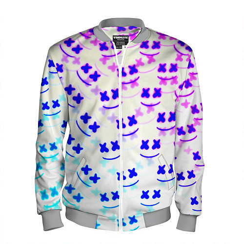 Мужской бомбер Marshmello pattern neon / 3D-Меланж – фото 1