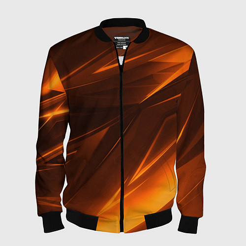 Мужской бомбер Geometry stripes orange / 3D-Черный – фото 1