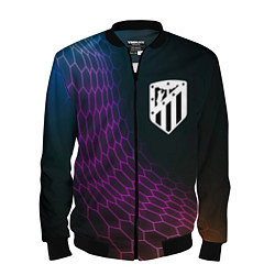 Бомбер мужской Atletico Madrid футбольная сетка, цвет: 3D-черный