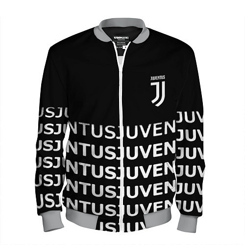 Мужской бомбер Juventus pattern fc club steel / 3D-Меланж – фото 1