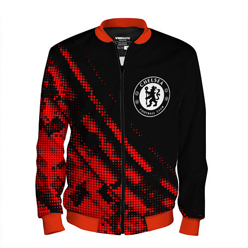 Мужской бомбер Chelsea sport grunge / 3D-Красный – фото 1