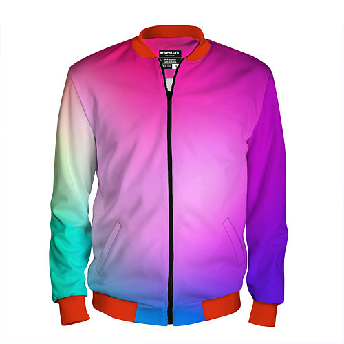 Мужской бомбер Colorful gradient / 3D-Красный – фото 1