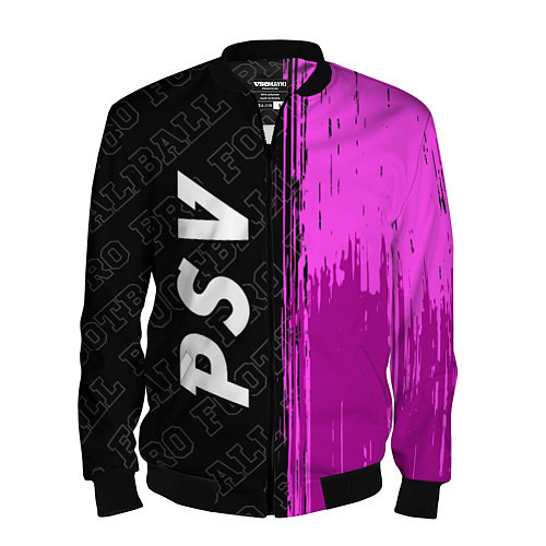 Мужской бомбер PSV pro football по-вертикали / 3D-Черный – фото 1