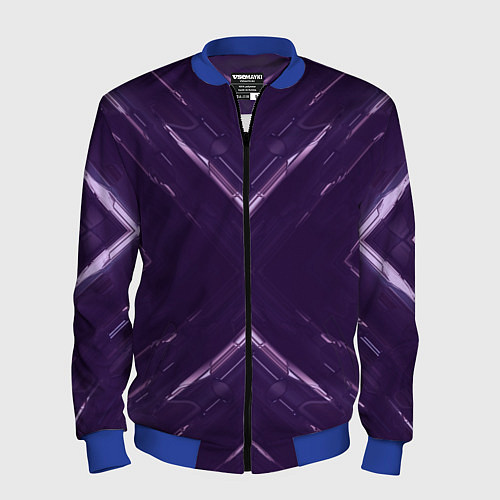 Мужской бомбер Космические треугольники икс / 3D-Синий – фото 1