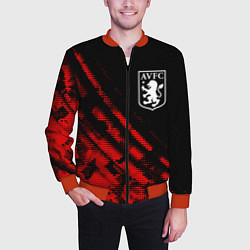 Бомбер мужской Aston Villa sport grunge, цвет: 3D-красный — фото 2