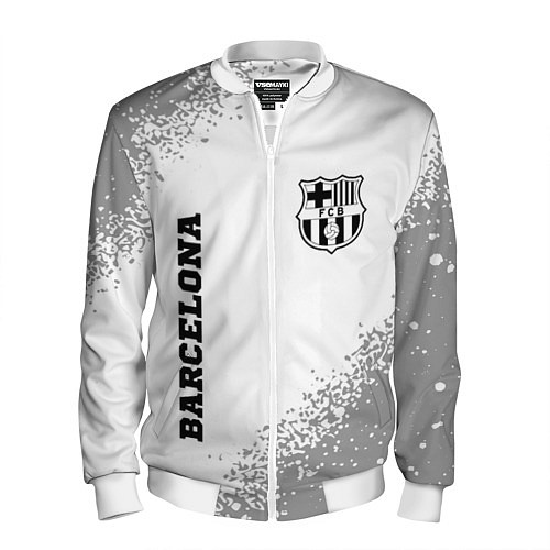 Мужской бомбер Barcelona sport на светлом фоне вертикально / 3D-Белый – фото 1