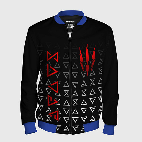 Мужской бомбер Знаки начальной магии из The witcher / 3D-Синий – фото 1