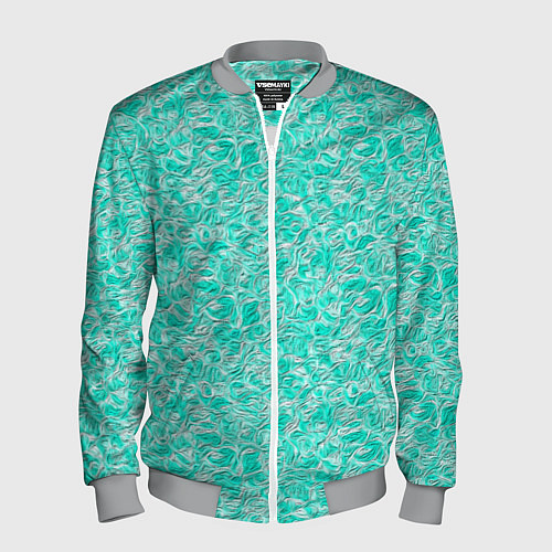 Мужской бомбер Абстрактный бирюзово-белый фон / 3D-Меланж – фото 1