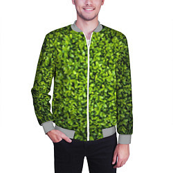 Бомбер мужской Зелёная трава листья, цвет: 3D-меланж — фото 2