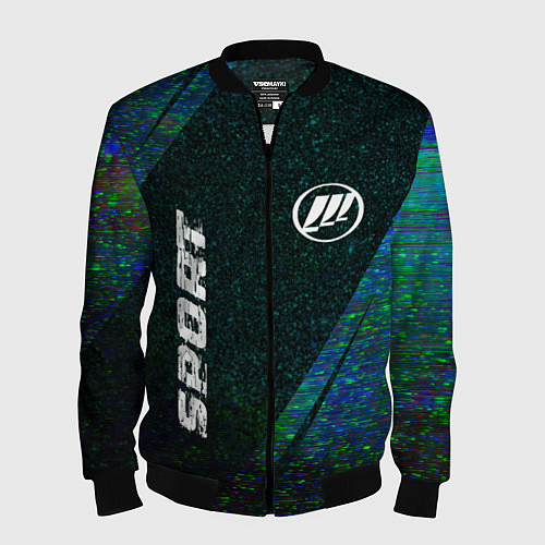 Мужской бомбер Lifan sport glitch blue / 3D-Черный – фото 1