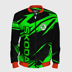 Бомбер мужской Skoda - green uniform, цвет: 3D-красный