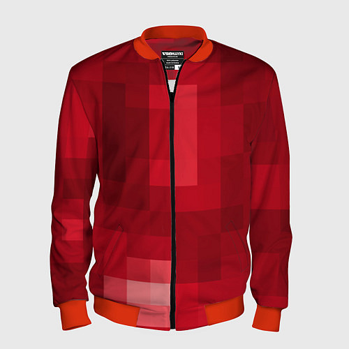 Мужской бомбер Red cubes abstraction / 3D-Красный – фото 1