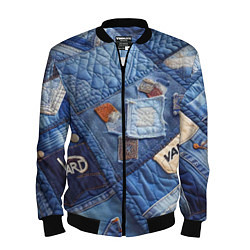 Бомбер мужской Vanguard jeans patchwork - ai art, цвет: 3D-черный