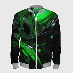 Мужской бомбер Green dark abstract geometry style
