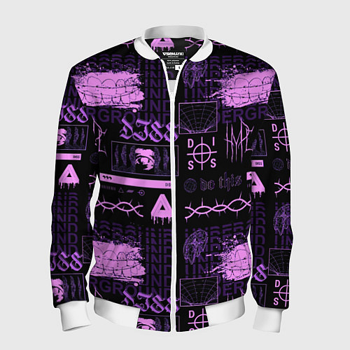 Мужской бомбер Underground pattern color / 3D-Белый – фото 1