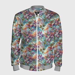 Мужской бомбер Объемная сирень паттерн