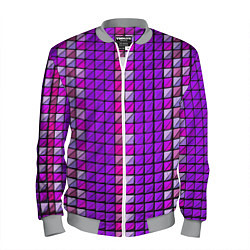 Бомбер мужской Фиолетовые плитки, цвет: 3D-меланж