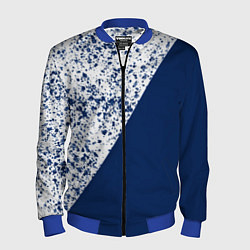 Мужской бомбер Сине-белый пополам