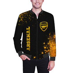 Бомбер мужской Arsenal - gold gradient вертикально, цвет: 3D-черный — фото 2