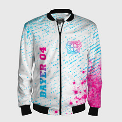 Бомбер мужской Bayer 04 neon gradient style вертикально, цвет: 3D-черный