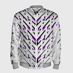Мужской бомбер Black and purple stripes on a white background