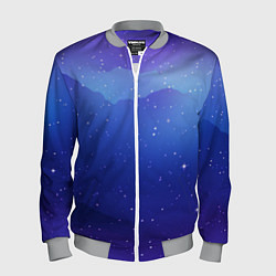 Мужской бомбер Синий космос и звезды
