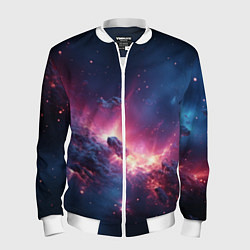 Бомбер мужской Взрыв в космосе, цвет: 3D-белый