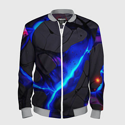 Мужской бомбер Темный синий неон из разлома плит