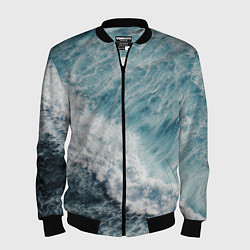Мужской бомбер Морская бирюзовая волна
