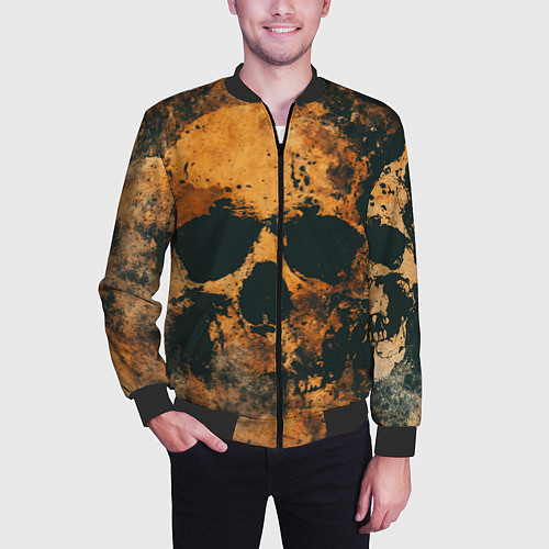 Мужской бомбер Гранжевые черепа / 3D-Черный – фото 3