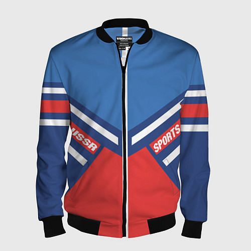 Мужской бомбер СССР спорт / 3D-Черный – фото 1