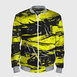 Мужской бомбер Yellow geometry - спортивный узор