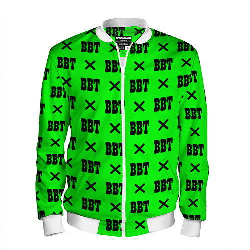 Мужской бомбер BBT logo green steel / 3D-Белый – фото 1