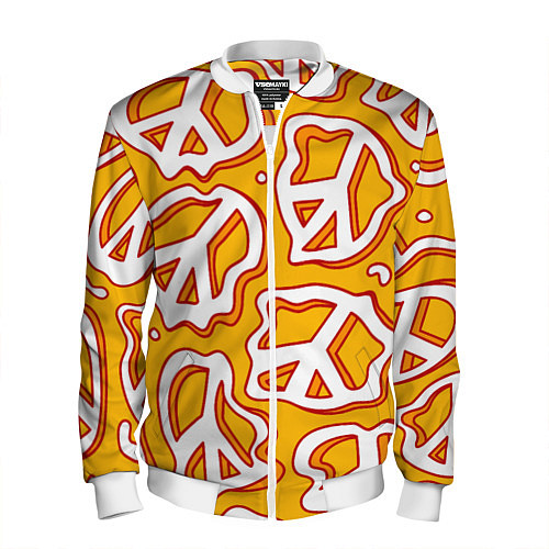 Мужской бомбер Pattern peace / 3D-Белый – фото 1