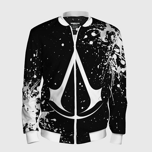 Мужской бомбер White logo of assasin / 3D-Белый – фото 1