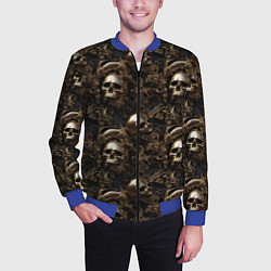 Бомбер мужской Черепа и узоры лакшери, цвет: 3D-синий — фото 2