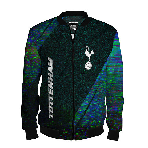 Мужской бомбер Tottenham glitch blue / 3D-Черный – фото 1