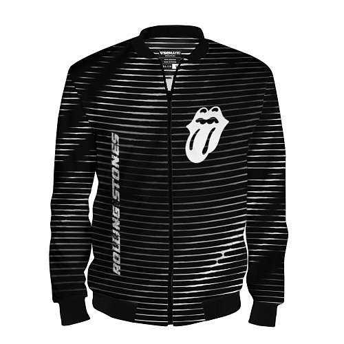 Мужской бомбер Rolling Stones metal rock lines / 3D-Черный – фото 1