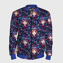 Мужской бомбер Аниме девочка с бантиком на голове