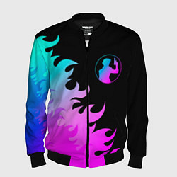 Бомбер мужской Cowboy Bebop неоновый огонь, цвет: 3D-черный