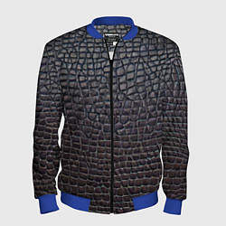Бомбер мужской Крашеная кожа - текстура, цвет: 3D-синий