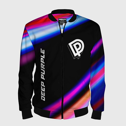 Мужской бомбер Deep Purple neon rock lights / 3D-Черный – фото 1