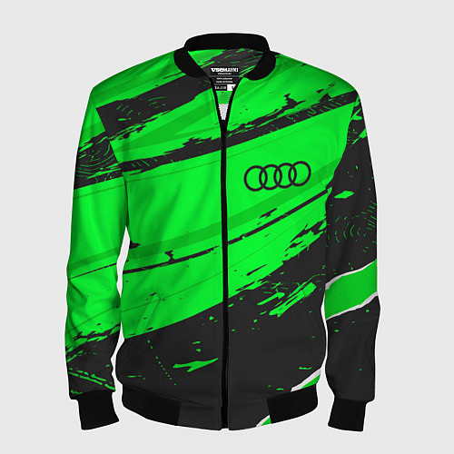 Мужской бомбер Audi sport green / 3D-Черный – фото 1