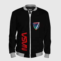 Бомбер мужской Nasa space logo steel, цвет: 3D-меланж