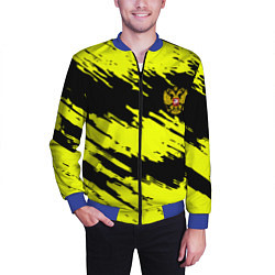 Бомбер мужской Российская империя краски жёлтые, цвет: 3D-синий — фото 2