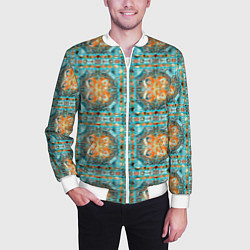 Бомбер мужской Орнамент пейсли, цвет: 3D-белый — фото 2